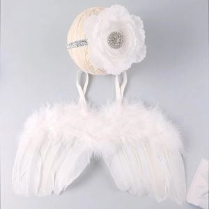 Ángel wings and head band flower